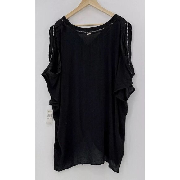 NWT Raisins Samba Ladder-Trim Split-Sleeve Caftan Cover-Up Size L Boho - Picture 8 of 11